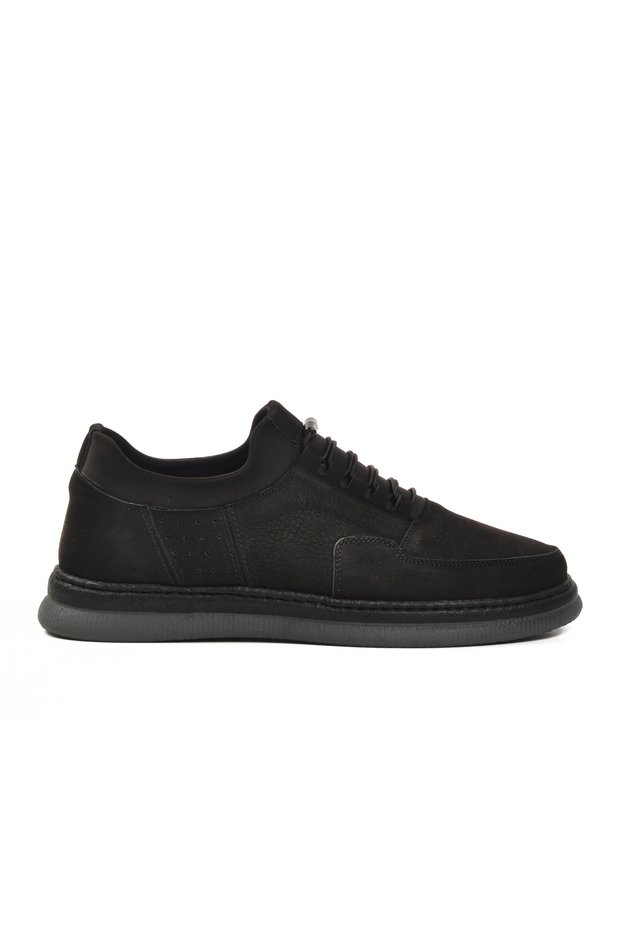 Black Nubuck Genuine Leather Men's Casual Shoes 403 m