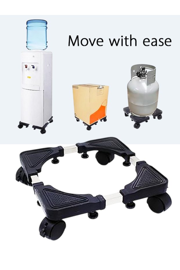 360° Rotating Moveable Stand – Trolley Base for Gas Cylinder & Water Dispenser, 4 Wheels