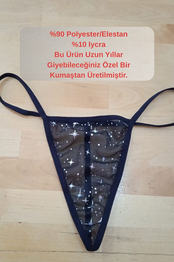String Tanga Külot Tül ve Mikro Kumaştan Tasarlanmış Şık Model - 3