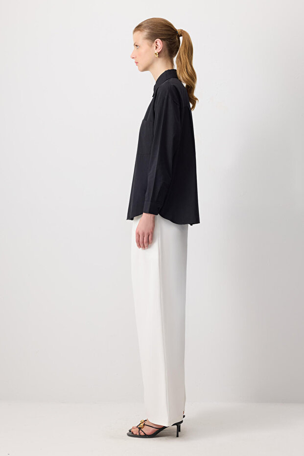 TEK CEPLİ OVERSIZE GÖMLEK - 4