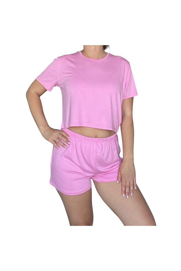 T-Shirt Şort Örme Pijama Takımı - 1