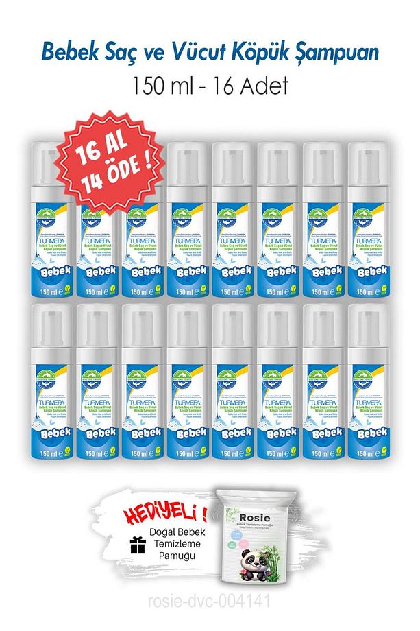 16 AL 14 ÖDE 150 ML Turmepa Bebek Saç ve Vücut Köpük Şampuanı ve ROSIE - 1