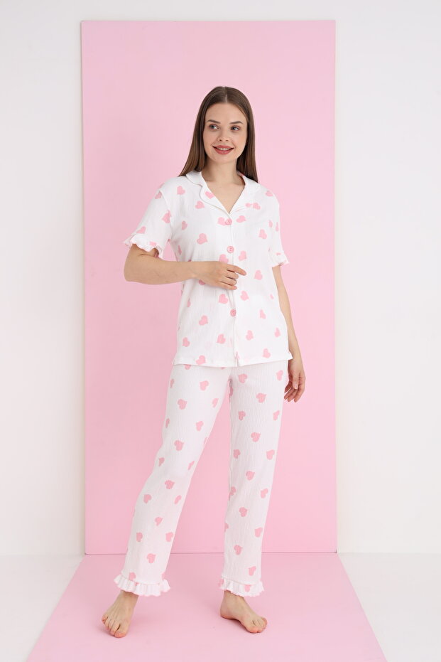 BÜRÜMCÜK DÜĞMELİ PİJAMA TAKIM - 2