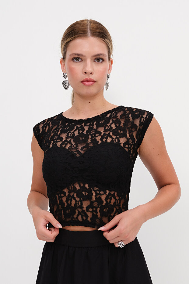 Dantelli Transparan Bluz B1781 - 3