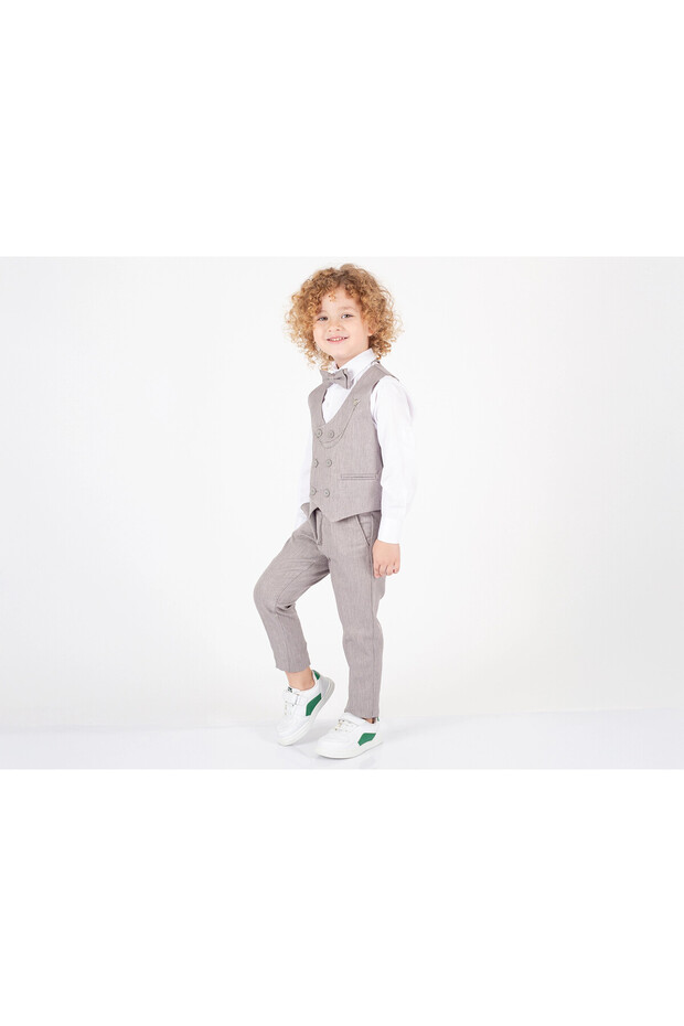 Papyonlu Yelekli Takım Elbise 5351 - 1