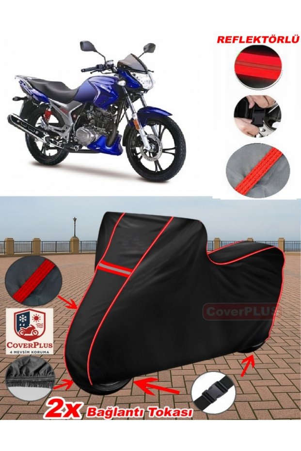 Haojue HJ 150-9 Tarpaulin BLACK Motorcycle Tarpaulin Motor Cover Motor Cover Tent (Red Stitched)