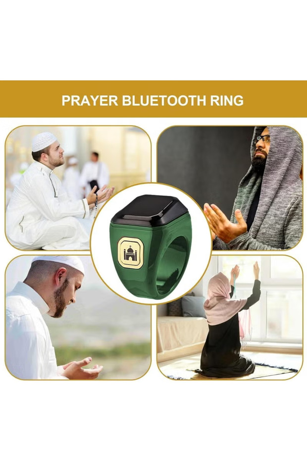 خاتم ذكر ذكي مقاس 22 مم مع خاصية تذكير بالاهتزاز وعداد تسبيح واتصال بلوتوث - 5