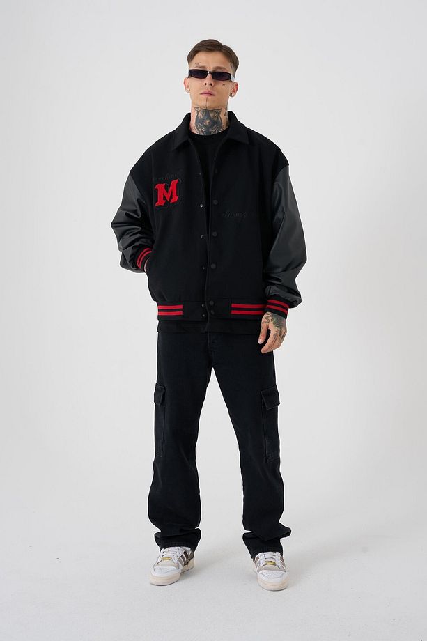 Erkek No Need To Fear Oversize Bomber Ceket Black - 3