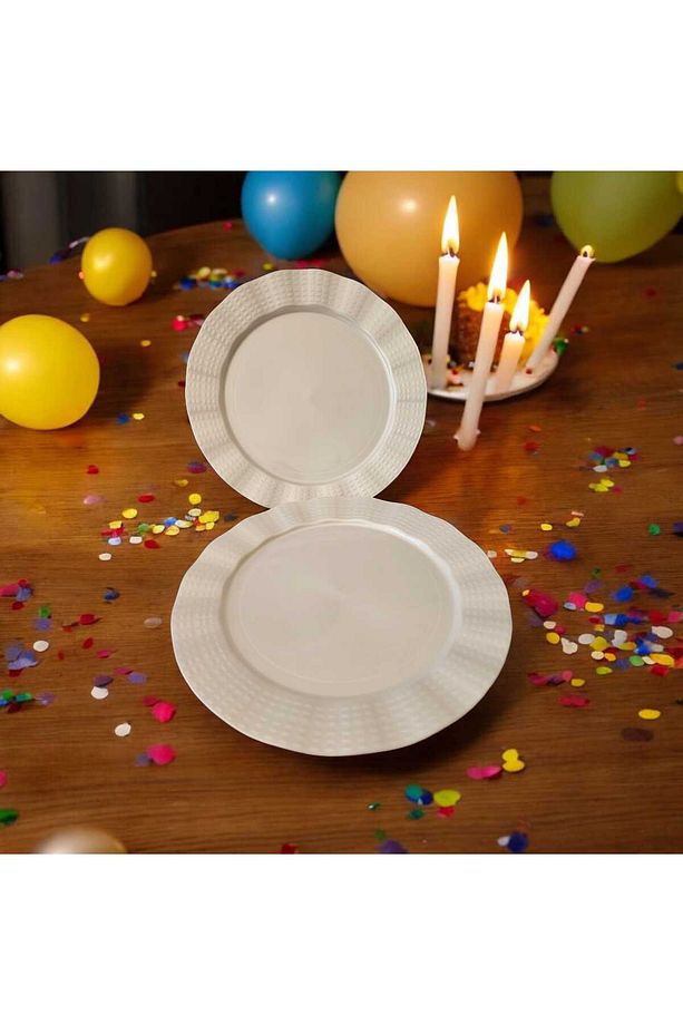 Mika Tabak& Parti Tabak&parti Mika Tabak & Beyaz 23 cm 6 adet - 2