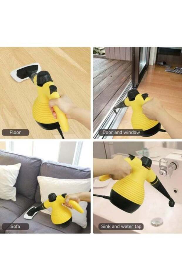 A multi-use steam cleaning device that operates electrically, with a power of 1200 watts, and a - 8