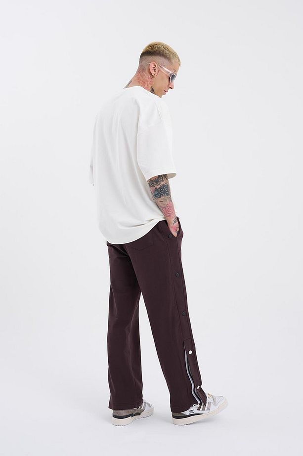 BAGGY RELAXED MC-87 BUTTON ALT EŞOFMAN KAHVERENGİ - 4