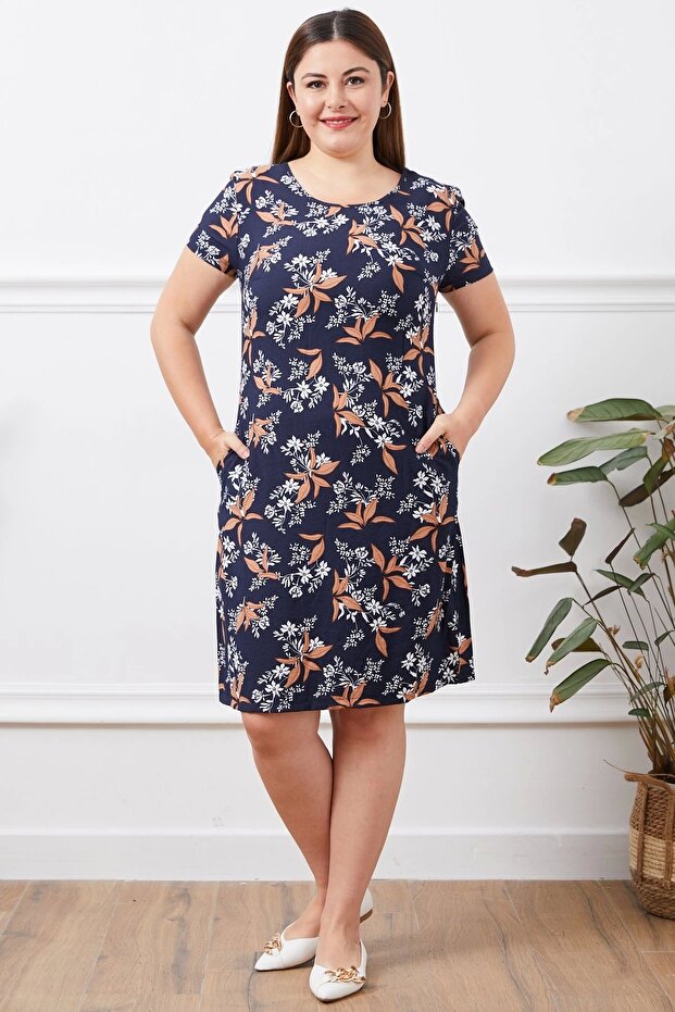 فستان منقوش مقاس كبير - 1