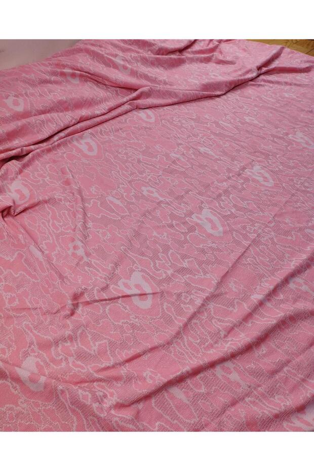 محبوك لامع لامع باللونين الوردي والأبيض العرض: 165 سم