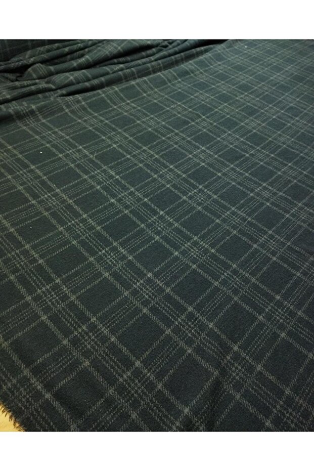 Jakarlı Örme Yumuşak Hafif Havlı Ekoseli Süyah Füme Antrasit Renklerde En: 140 cm - 5