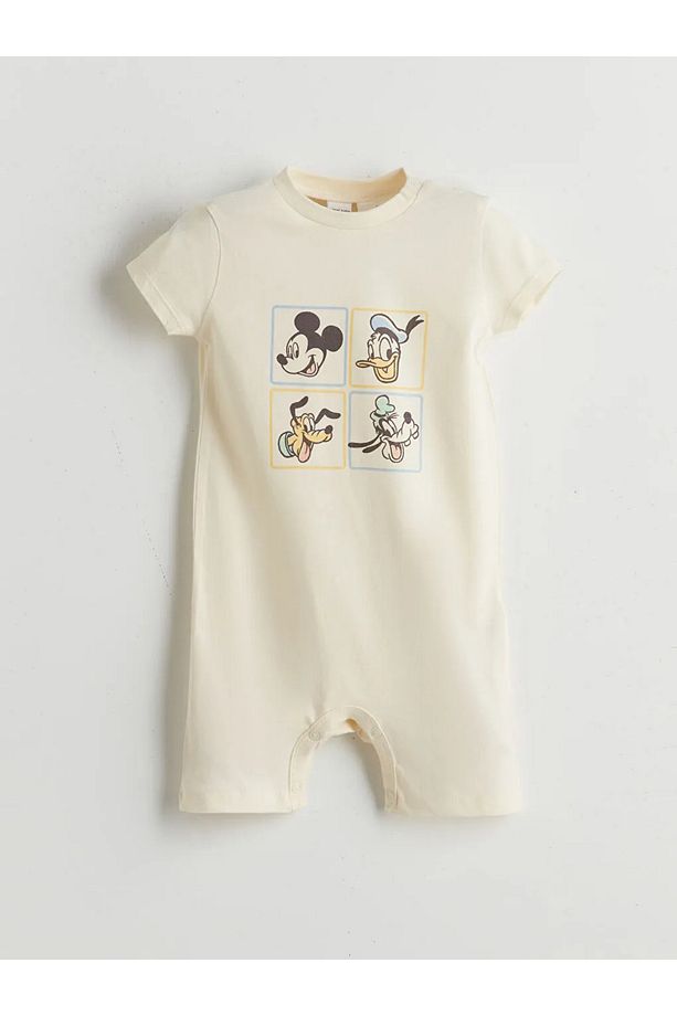 LCW baby Ekru Mickey Mouse Baskılı Erkek Bebek Tulum 2'li - 2
