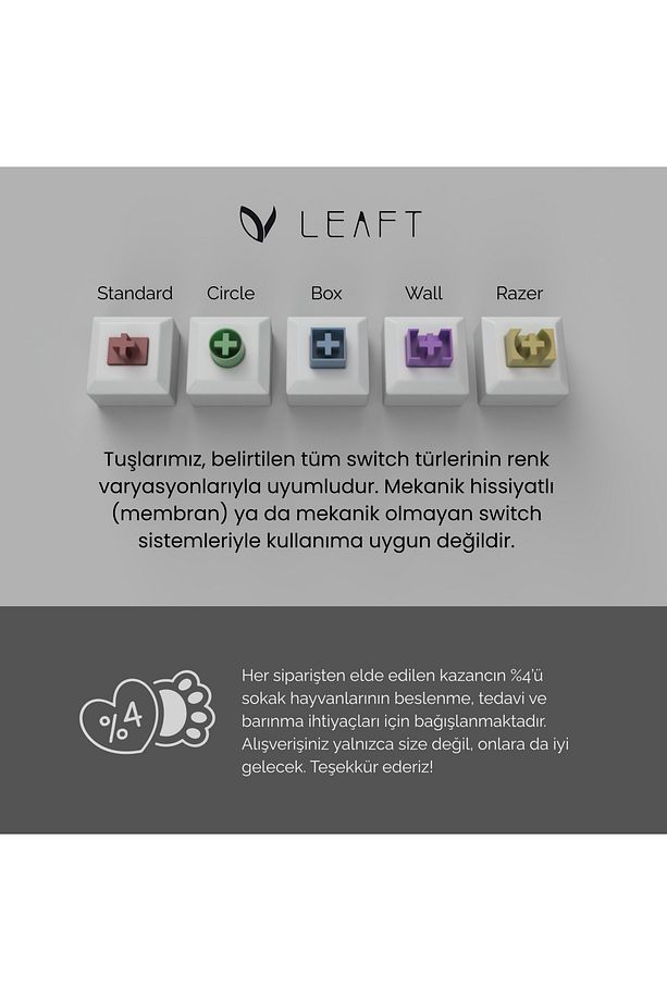 9'lu keycap set klavye tuş seti - şeffaf buz mavisi - 7