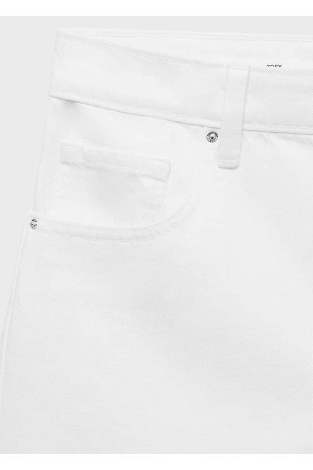 Yüksek Bel Düz Kesim Denim Şort - 5