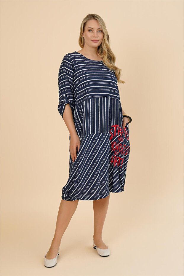 25171 ELBİSE LACIVERT - 5