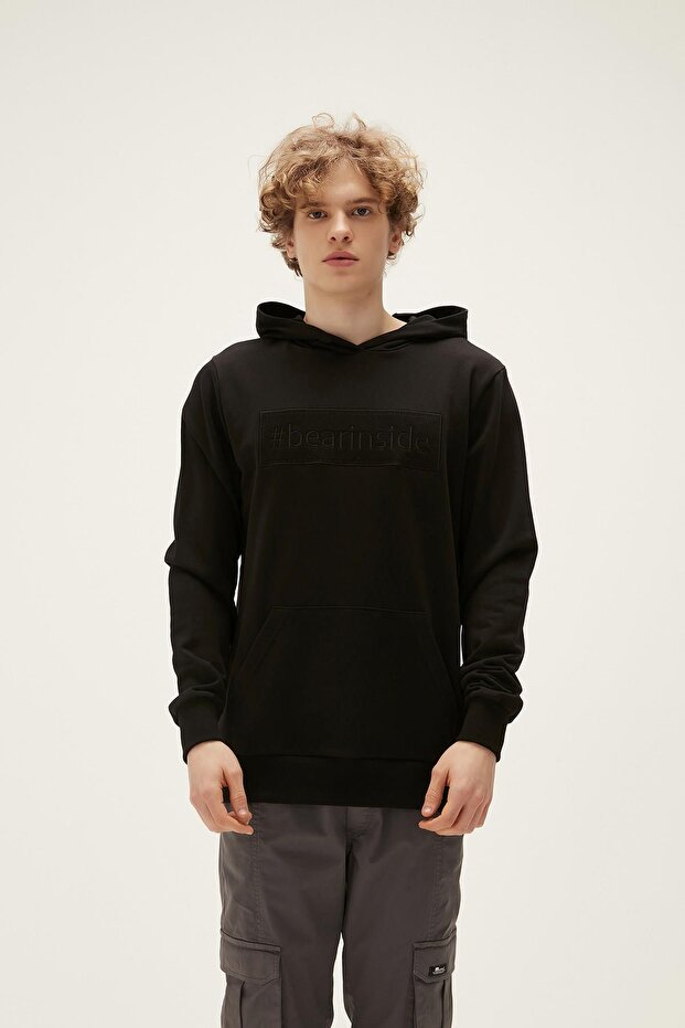 22.02.12.003-C01 Inside Patch Erkek Sweatshirt Siyah - 1