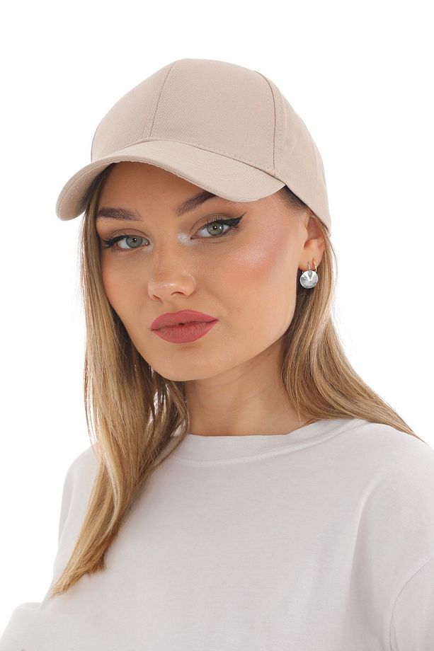 Unisex Ayarlanabilir Bej Spor Basic Şapka - 6