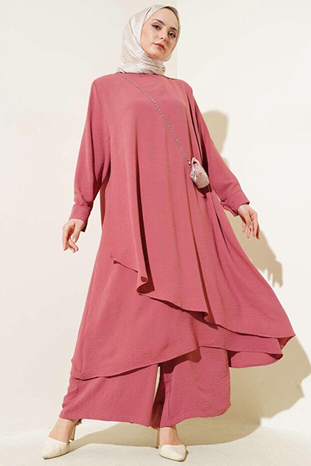 women's hijab long double suit