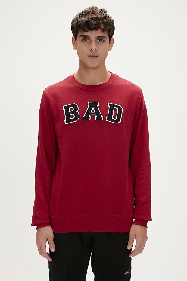 سويت شيرت Bad Convex Crewneck للرجال - أحمر كلاريت