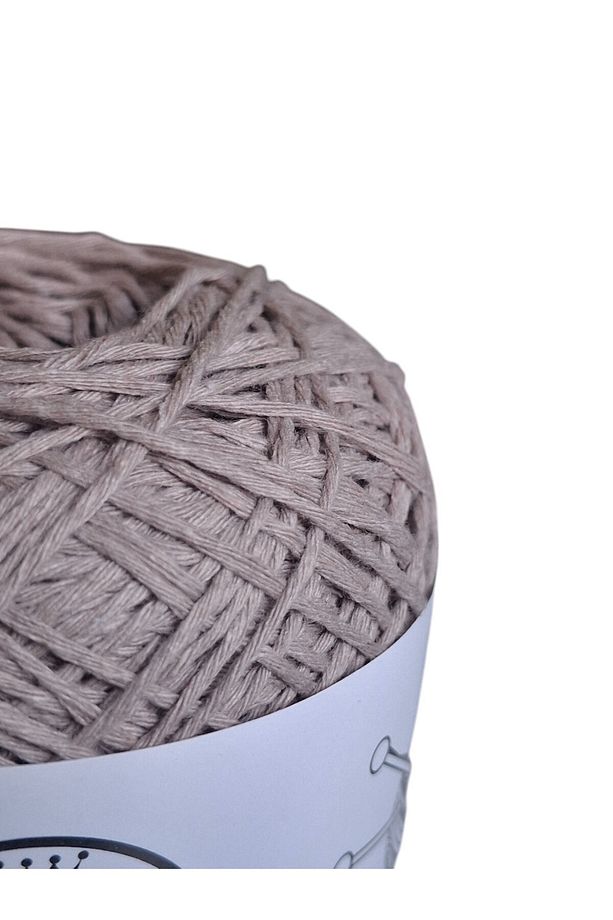 Kurşuni renkte, çok katlı, bükümlü %100 koton el örgü ipi (200 gr.) - 3