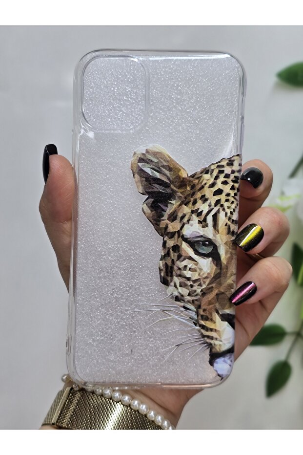 Leopard Pattern Transparent Phone Case Compatible with iPhone 11 - 1