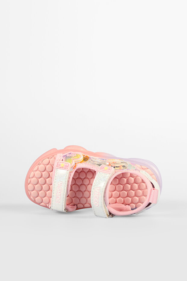 Hafif Esnek Taban Işıklı Kız Çocuk Sandalet - 4