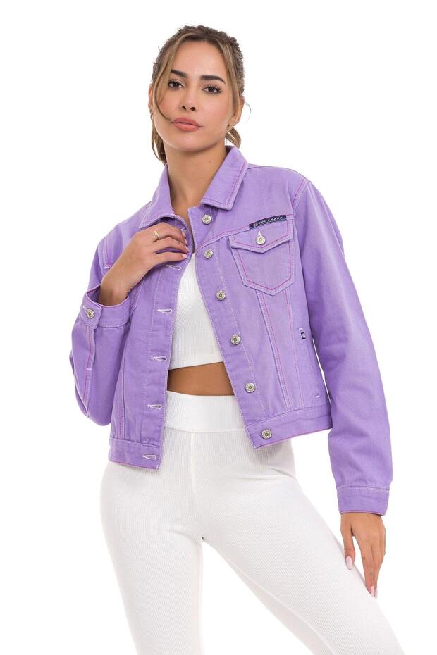 WJ212 Basic Kısa Kadın Jeans Ceket - 2