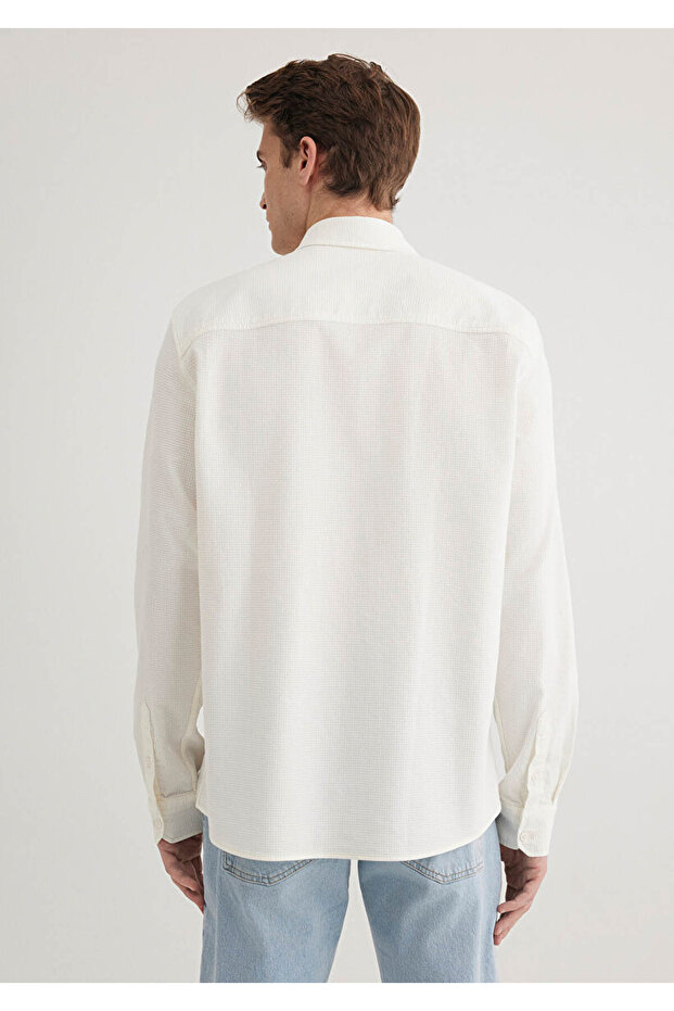 Erkek Ekru M0211424-70057 Regular Gömlek - 6
