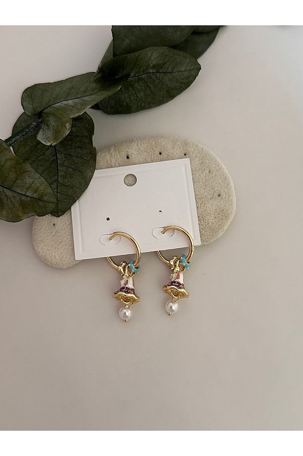 Marka Model Çanlı İnci Detay Charm Küpe - 3
