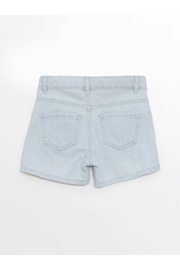 LCW Kids Indigo Nakışlı Kız Çocuk Jean Şort - 3