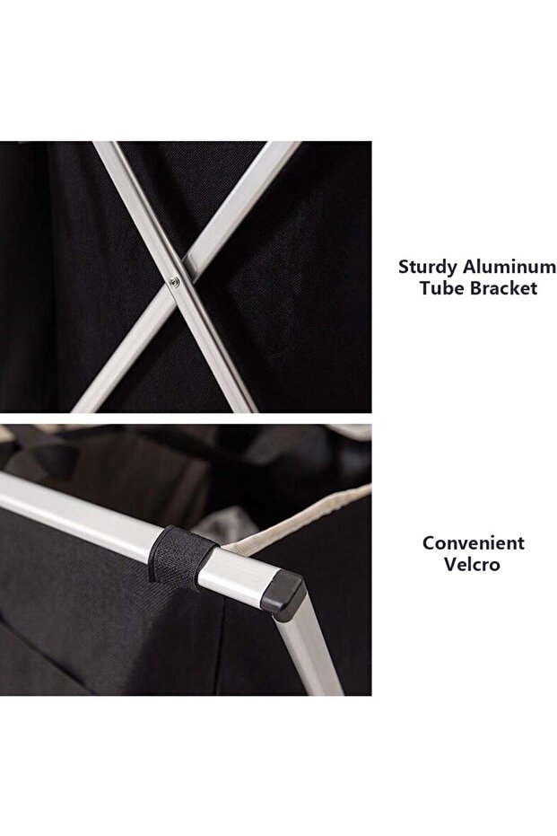 سلة غسيل الملابس قابله للطيل باللون الأبيض/الرمادي - 5