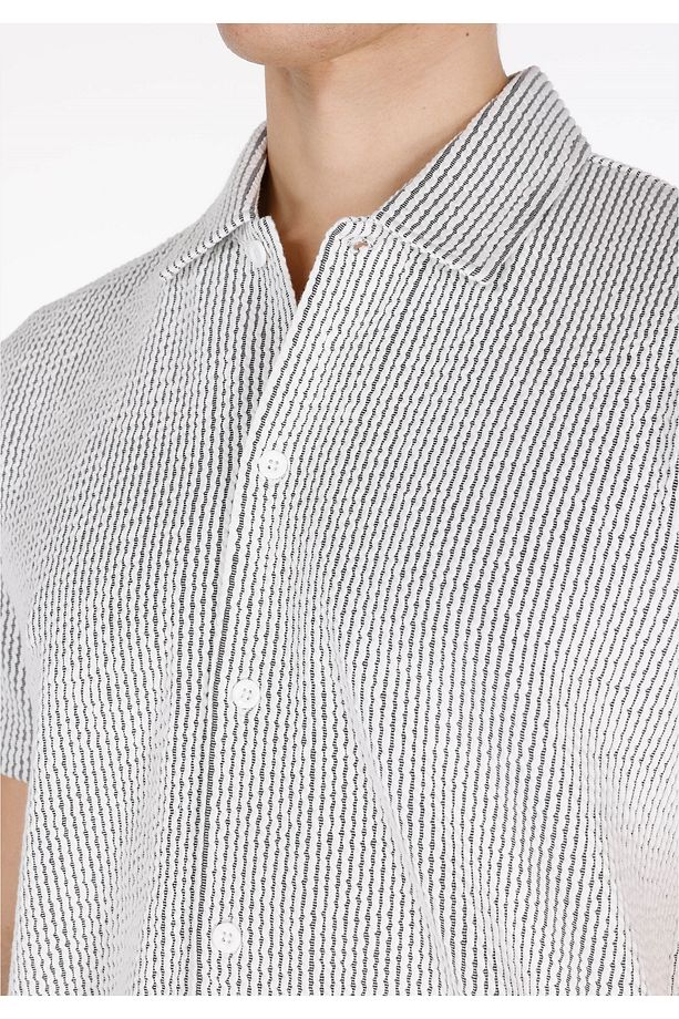 Regular Fit Polo Yaka Jakarlı Erkek Gri Kısa Kol Tişört - 4