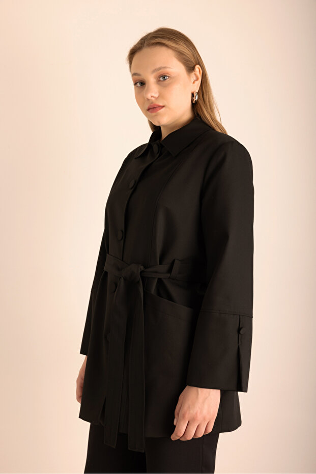 قبعة منسوجة بأزرار أمامية مقوسة - 6