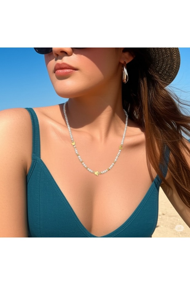 KADIN İNCİ KELEBEK KOLYE - 3