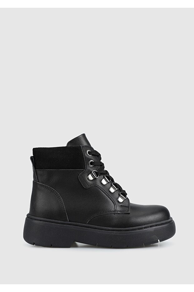Siyah Deri Erkek Çocuk Bot - 1