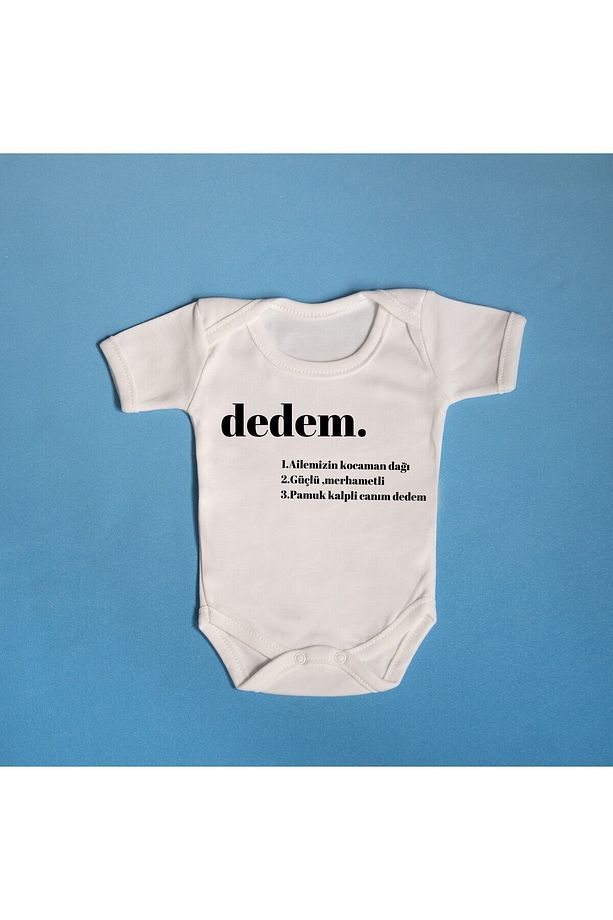 Dedem Yazılı Pamuklu Bebek Zıbını - 2