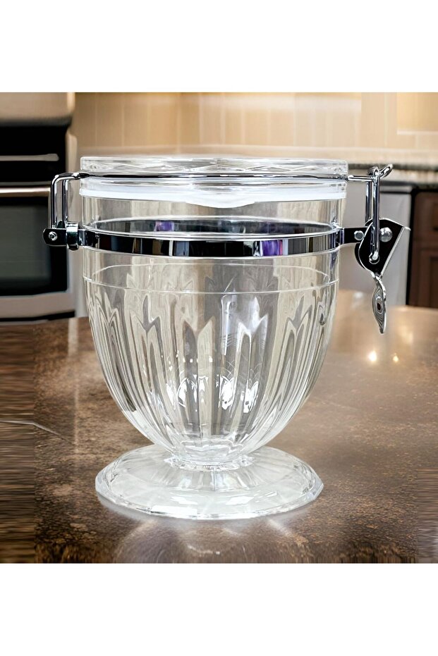 Acrylic Candy Jar with Lock, 10x18 cm, JAR, Storage Container,Box,BB3575