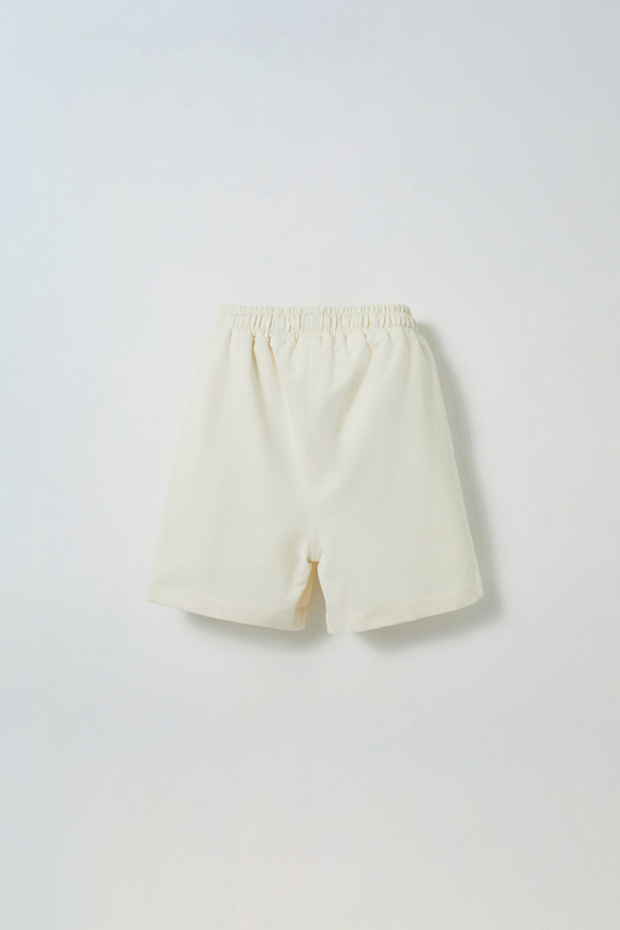 Ekru Nakış Detaylı Biyeli Şort - 2