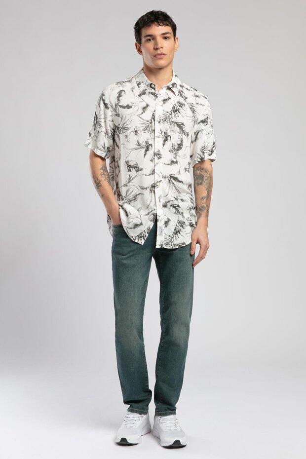 Yasol Men's Short Sleeve Woven Shirt