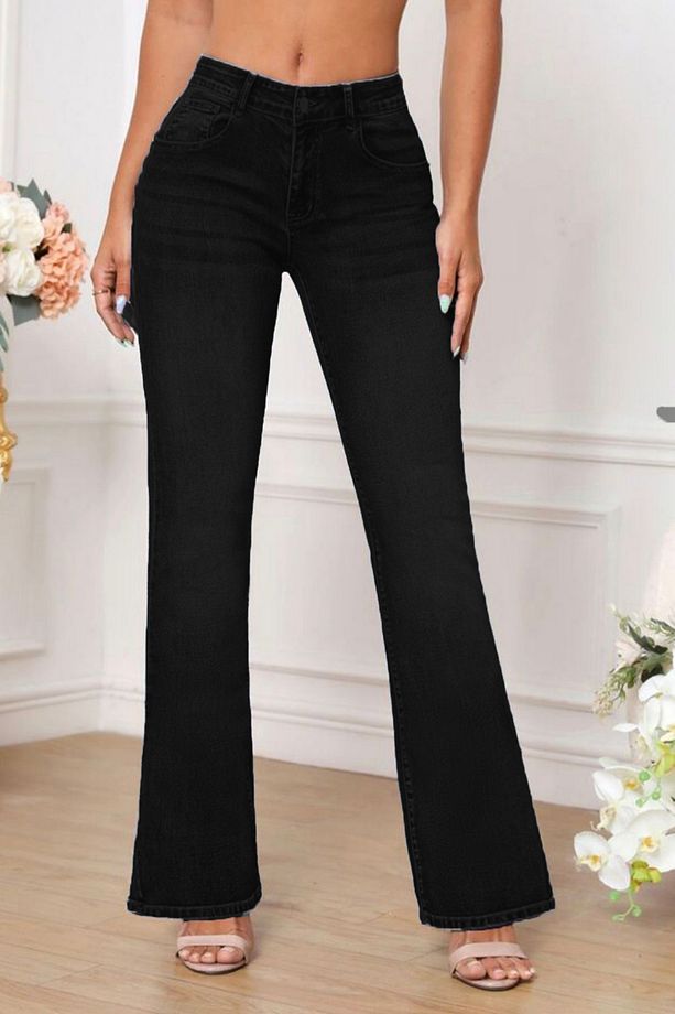 Yüksek Kalite Kadın 5 Cep Düşük Bel Ispanyol Paça Skinnyfit Esnek Jean Pantolon C619-siyah - 6