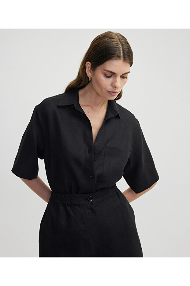 Cepli keten gömlek - 1