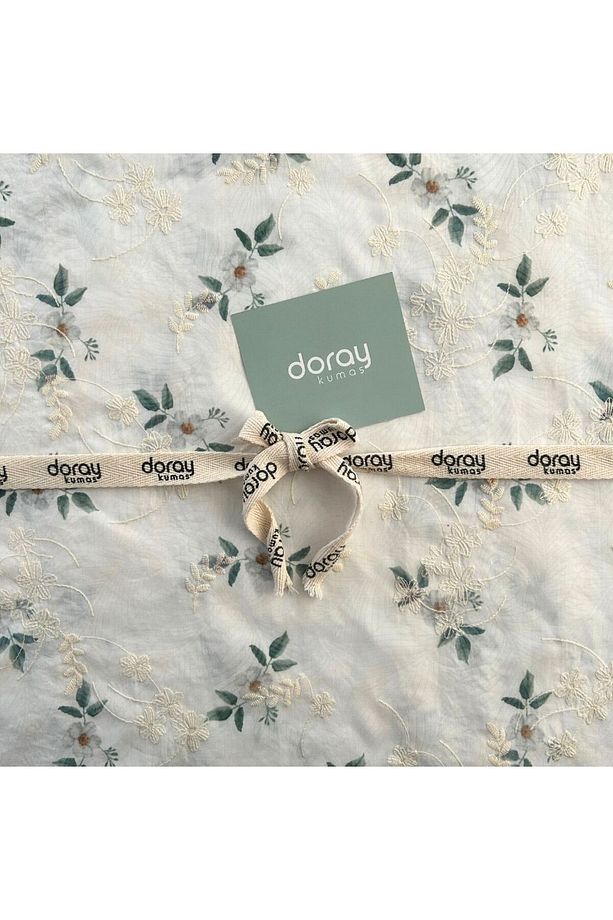 Nakış İşlemeli Çiçek Baskılı Elbiselik Vual Kumaş / DRY 3005 - 4