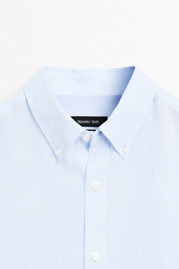 %100 keten regular fit gömlek - 6