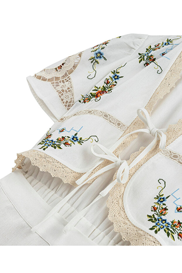 ÇİFT PARÇA GÖRÜNÜMLÜ NAKIŞLI TULUM - 4