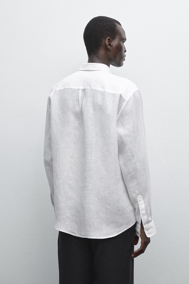 %100 keten regular fit gömlek - 3