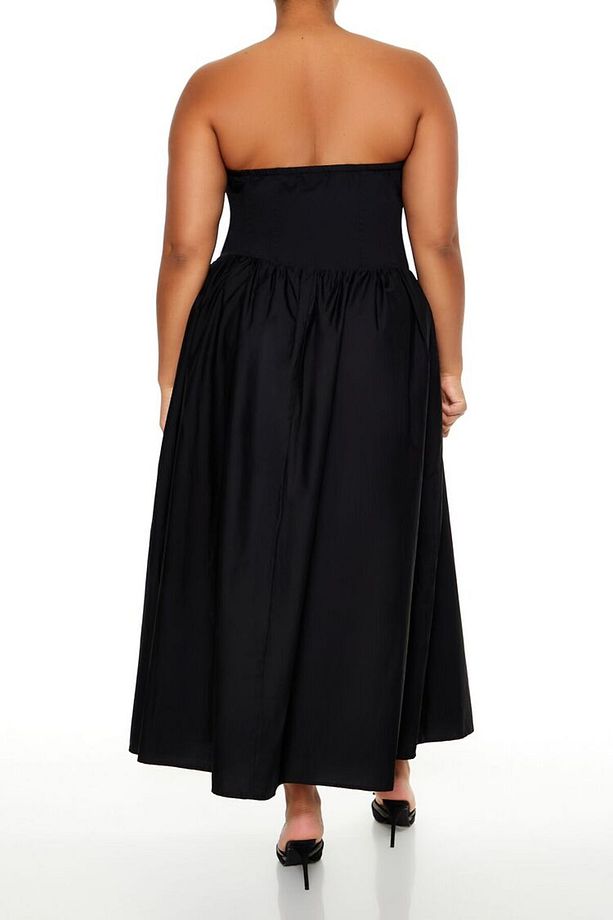 Plus Size Kalp Yaka Elbise - 5