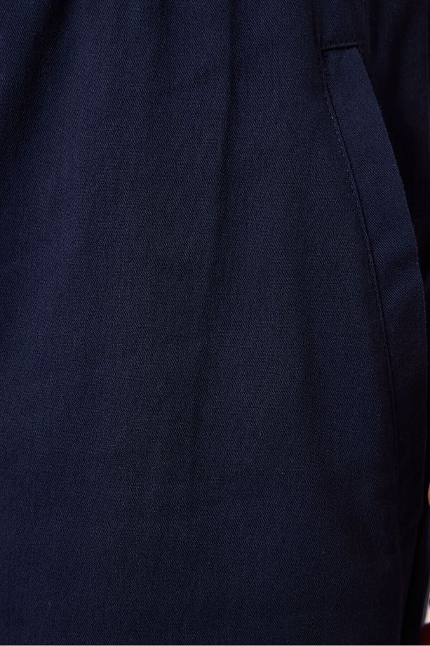 Lacivert Standart Fit Dokuma Hafif Esnek Chino Erkek Şort - 81292 - 7